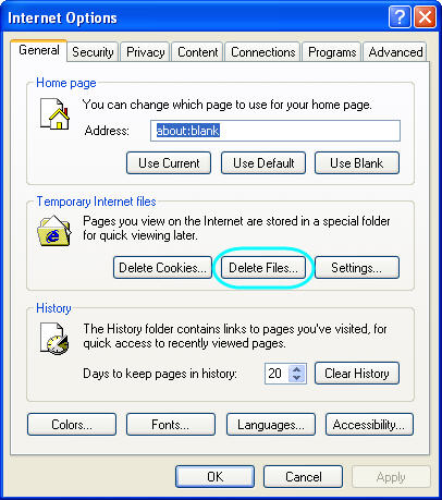 IE6 General Tab